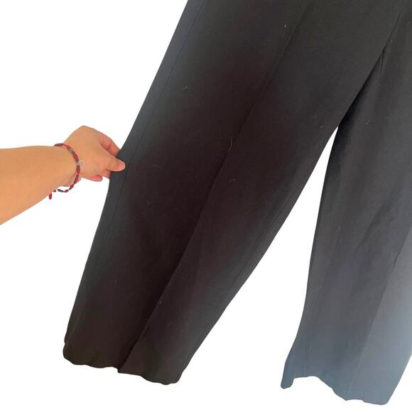 J.Jill Women's Linen Blend Wide Leg Trouser Pants Black Size 12 - Picture 3 of 9